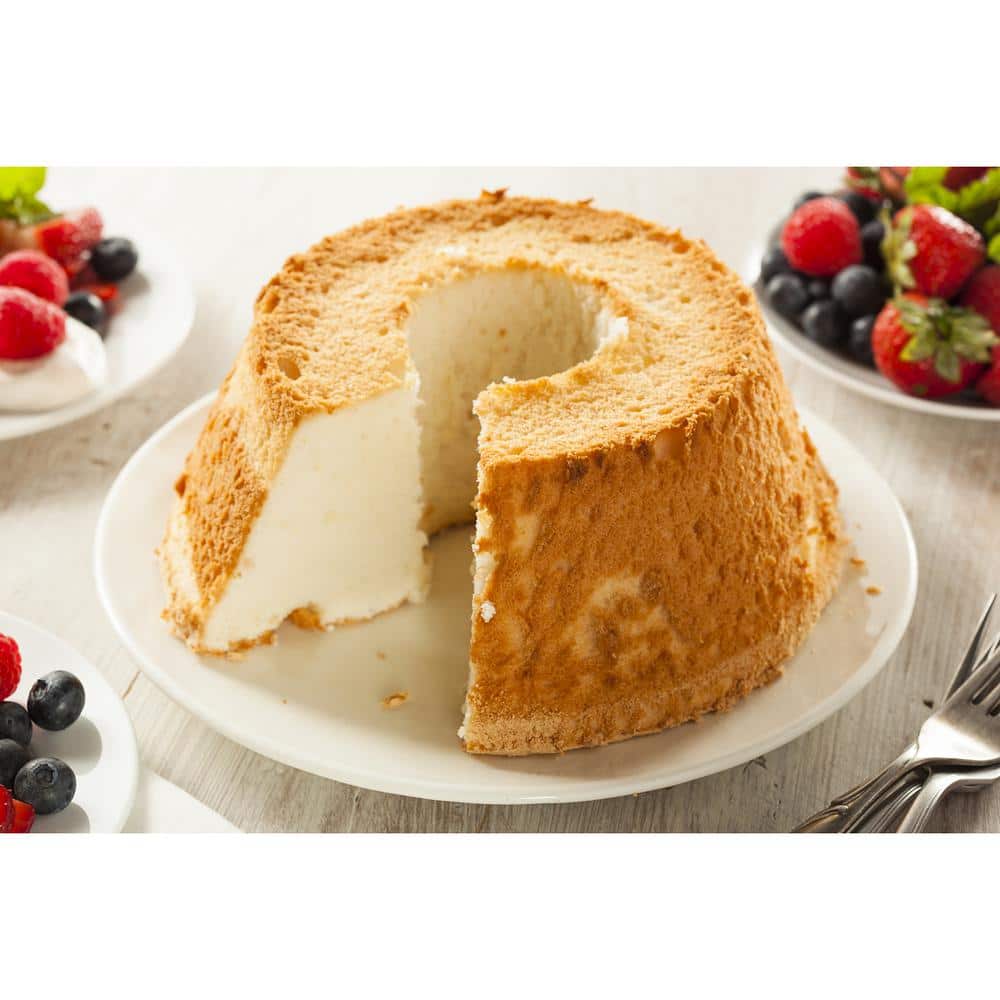 Silver Aluminum Round Angel Food Cake Pan with Removable Bottom