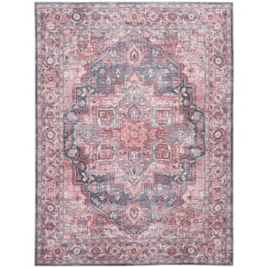 57 Grand Machine Washable Multicolor 9 ft. x 12 ft. Floral Traditional Area Rug