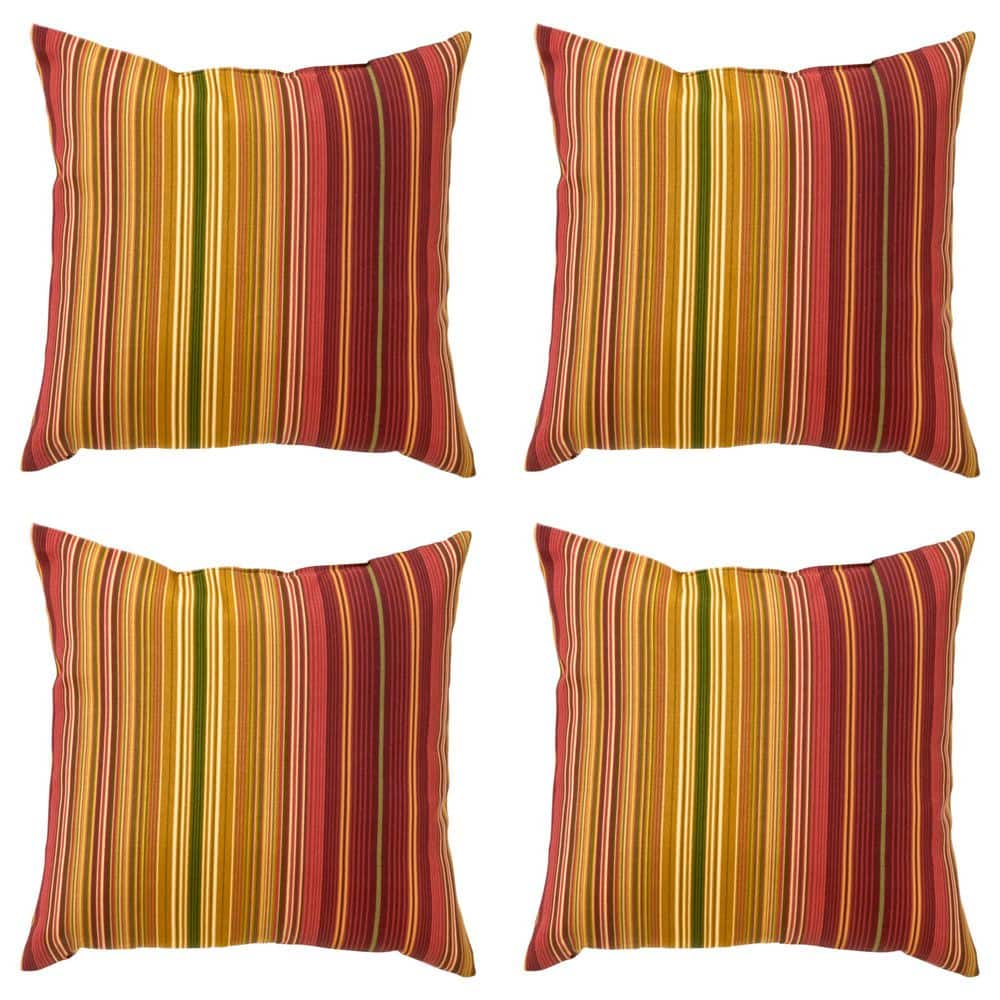 Kinnabari Stripe Square Outdoor Throw Pillow (4-Pack) price history on PriceWatchPro