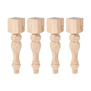 16 in. x 3-3/4 in. Unfinished North American Unfinished Hardwood Farmhouse Leg (Pack of 4)