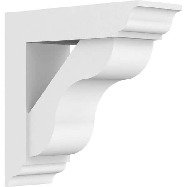 Ekena Millwork Standard Carmel 5 in. W x 14 in. H x 14 in. D Signature Urethane Polyurethane Bracket With Traditional Ends