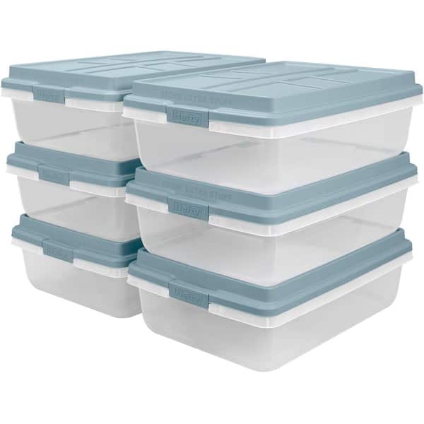 40 qt. Clear Hi Rise Storage Bin - 6 Units