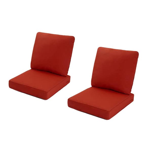 Unbranded Red Water-Resistant 24 x 24 Outdoor Deep Seating Lounge Chair Cushion (Set of 4) (2 Back 2-Seater)