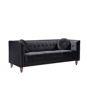 Angie Black Classic Kittleson Chesterfield Sofa