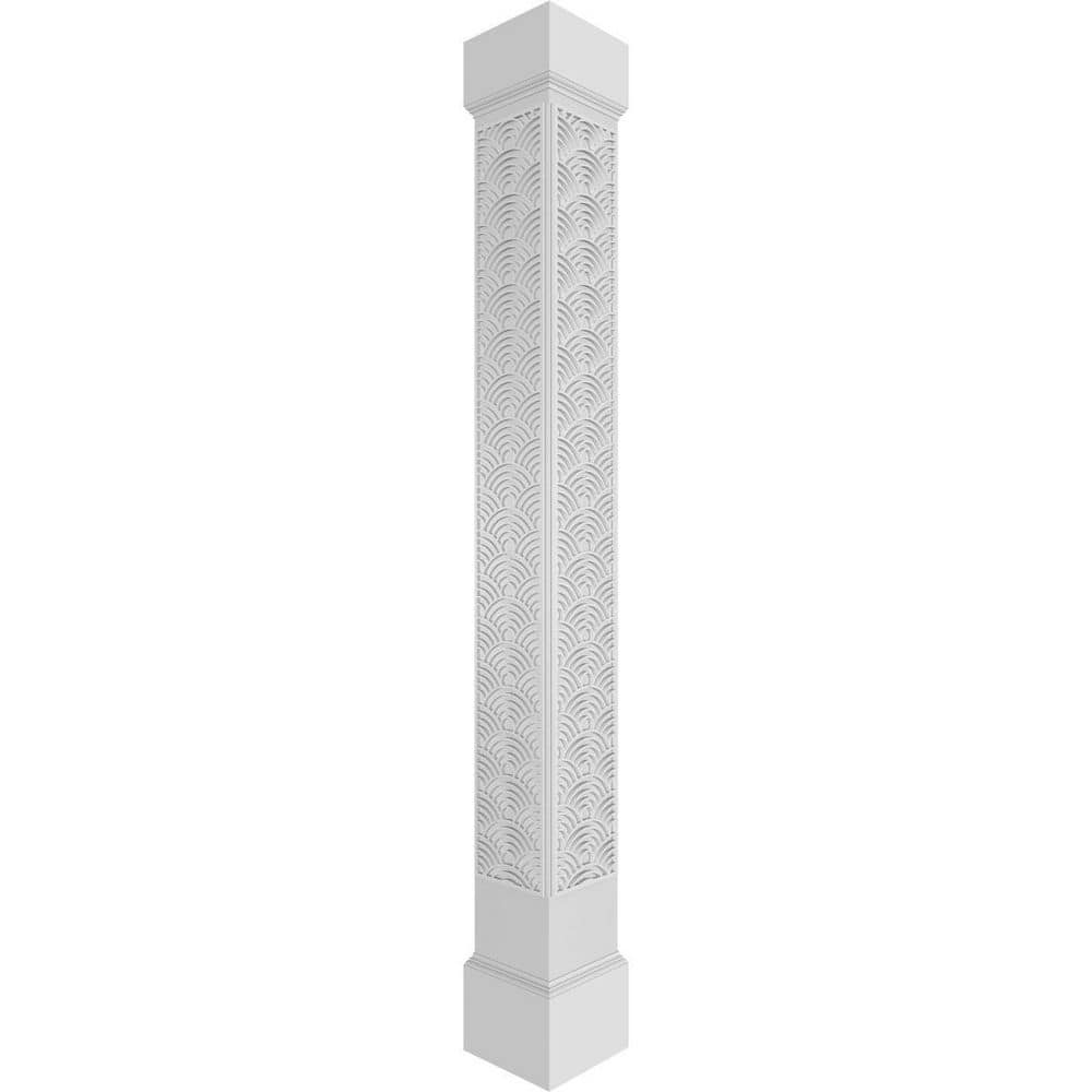 7-5/8 in. x 8 ft. Premium Square Non-Tapered Art Deco Fretwork PVC Column Wrap Kit with Mission Capital and Base price history on PriceWatchPro