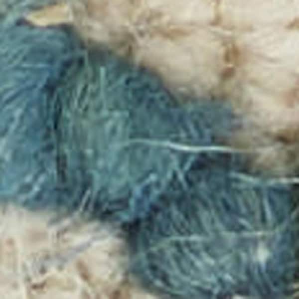 4 ft. x 6 ft. Ivory Blue and Green Wool Chevron Area Rug