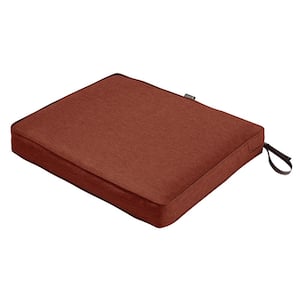 Montlake Heather Henna Red 21 in. W x 19 in. D x 3 in. Thick Rectangular Outdoor Seat Cushion