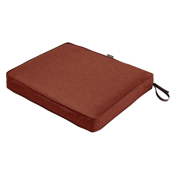 Classic Accessories Montlake Heather Henna Red 21 in. W x 19 in. D x 3 in. Thick Rectangular Outdoor Seat Cushion