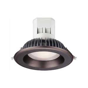 Easy Up 6 in. Soft White LED Recessed Can Light  with 93 CRI, 3000K J-Box with Bronze Trim (No Can Needed)