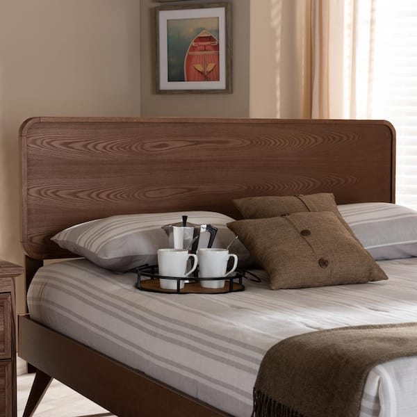 Baxton Studio Mailene Ash Walnut Queen Headboard 156-9429-HD - The