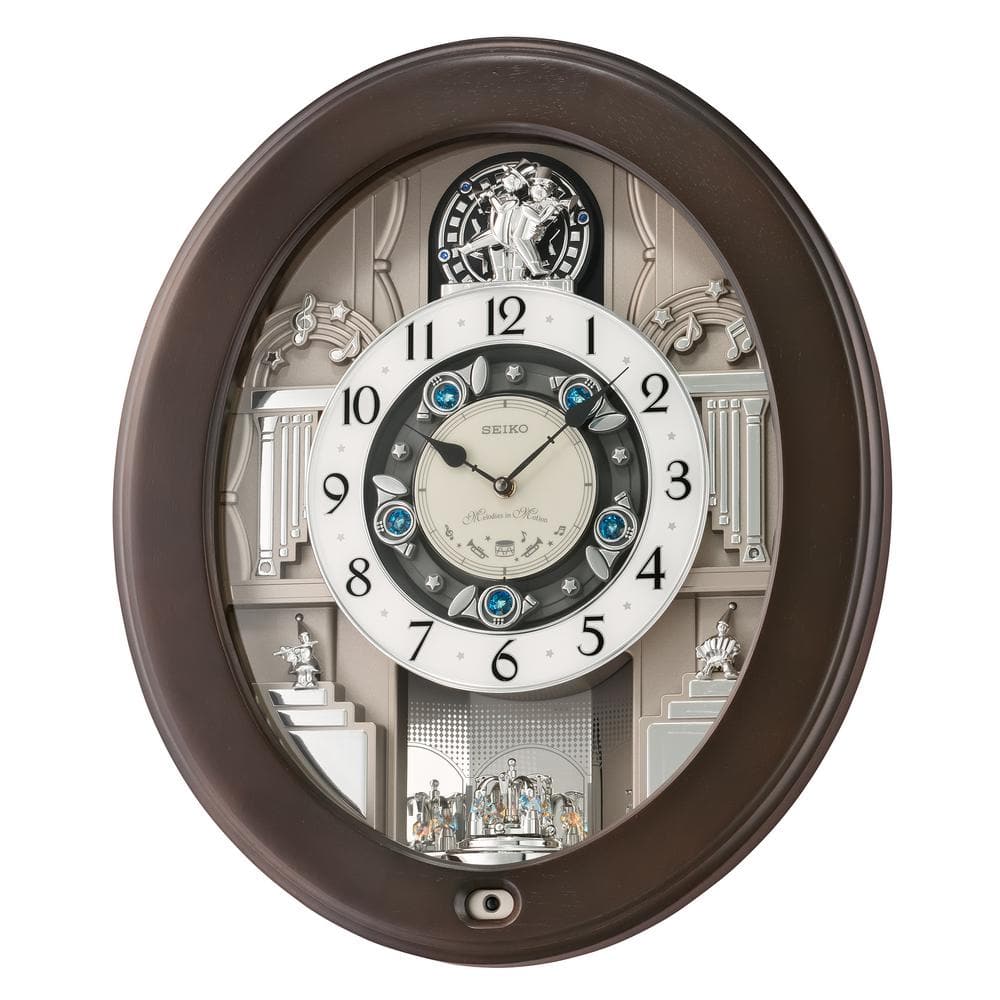 Seiko 19 in. Parade Melodies in Motion Wall Clock QXM389NRH - The Home Depot
