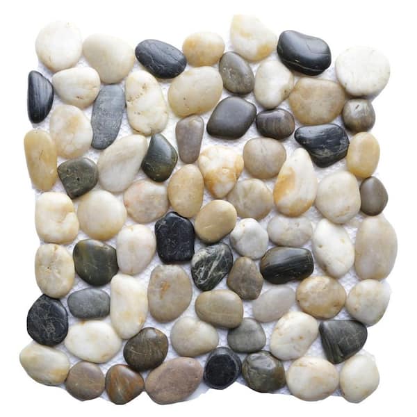 Islander Multi 12 in. x 12 in. Natural Pebble Stone Floor and Wall Tile (10 sq. ft. / case)