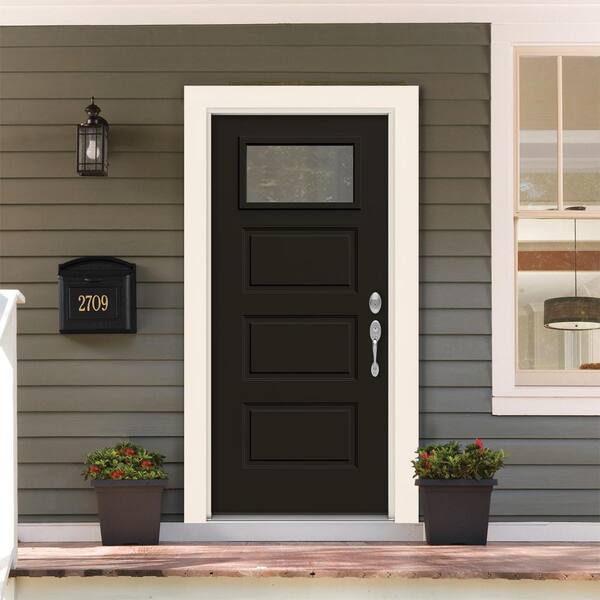 JELD-WEN 36 in. x 80 in. 3 Panel Left-Hand/Inswing 1/4 Lite Clear