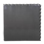 Gray 24 in. W x 24 in. L x 0.375 in. T Foam Interlocking Floor Mat Tiles for Home Gym (24 sq. ft.) (6-Pack)