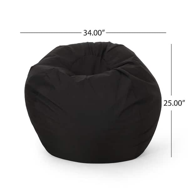 Noble House Logan Bean Bag Chair, Black