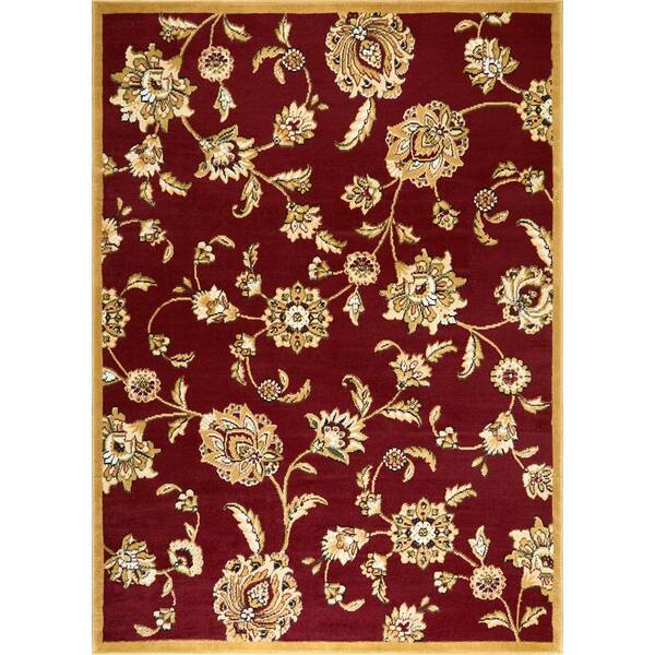 Home Dynamix Optimum Red/Beige 8 ft. x 10 ft. Floral Area Rug