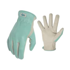 Women's Medium Green Full Grain Goatskin Gloves