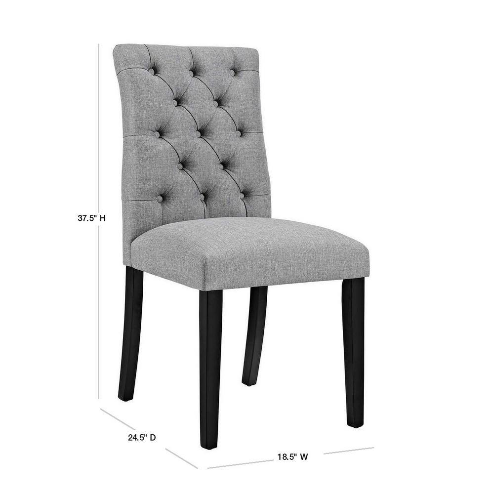Elegant Light Gray Upholstered Parsons Side Chair with Wood Legs