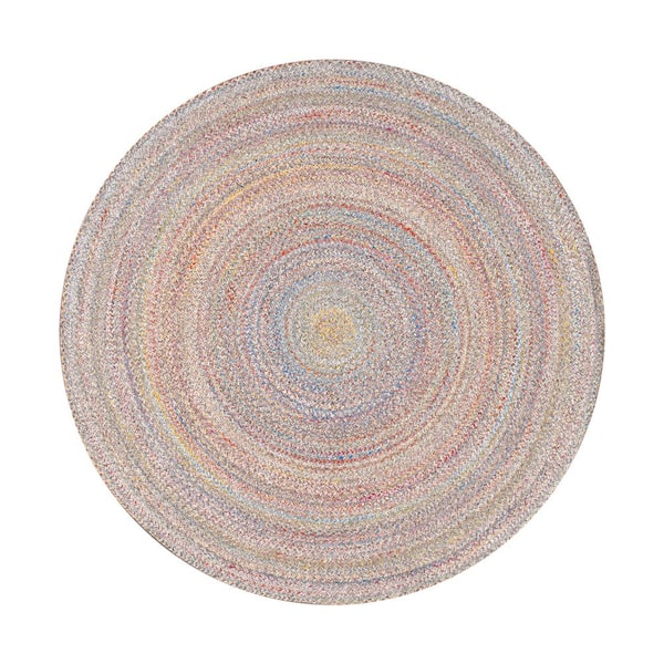 Pasargad Home Ponta Multi 5 ft. x 5 ft. Round Geometric Area Rug