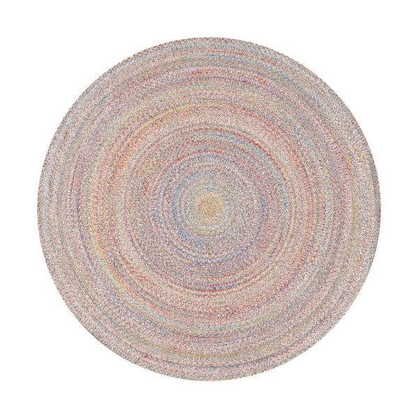 Pasargad Home Ponta Multi 6 ft. x 6 ft. Round Geometric Area Rug