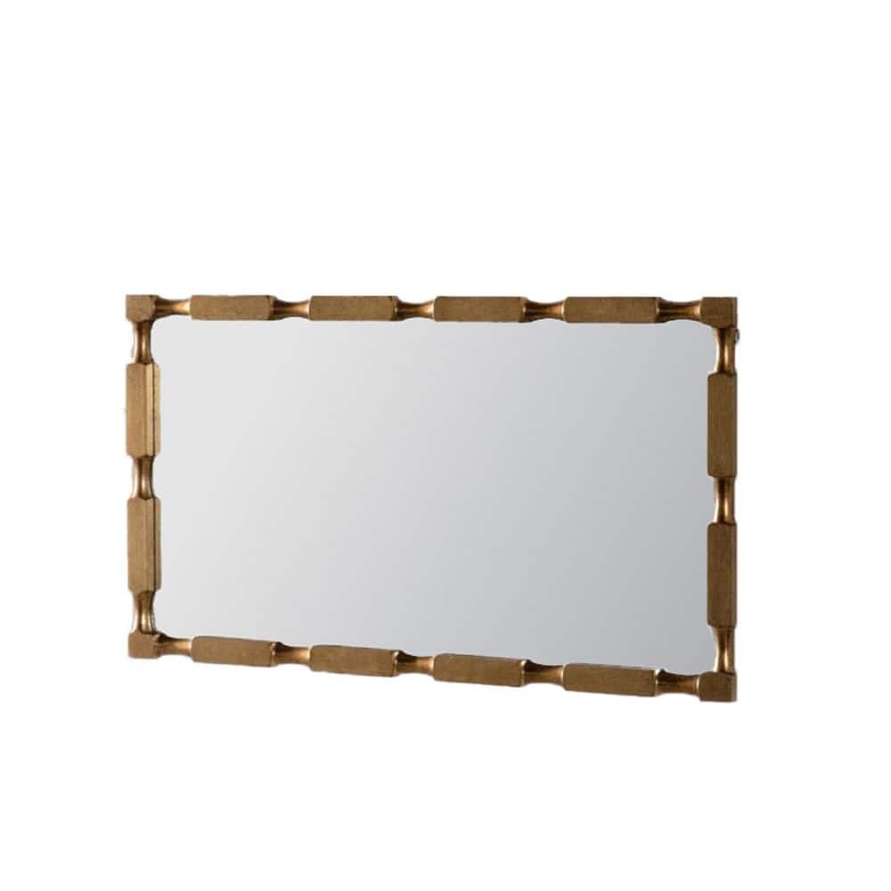 Gold 22.24 in. W x 39.76 in. H Bamboo-Style Textured Frame