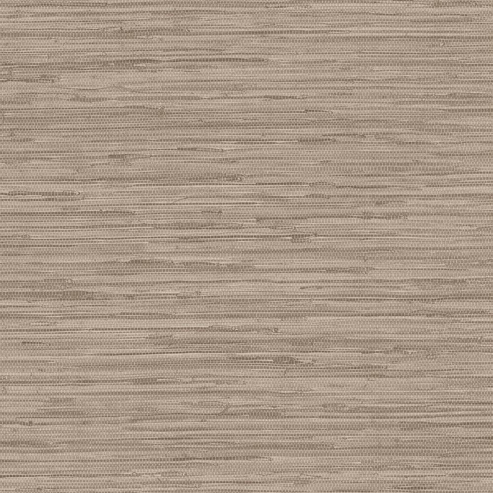 Dark Taupe Embossed Grasscloth Vinyl Wallpaper