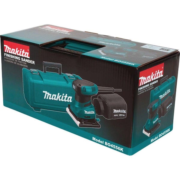 Feudal Beloved conversation Makita 2 Amp Corded 1/4 Sheet Finishing Sander with 60G Paper, 100G Paper,  150G Paper, Dust Bag, Punch Plate, Hard Case BO4556K - The Home Depot