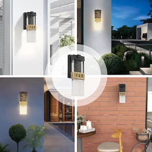1-Light LED Outdoor Sconce Hardwired Wall Lantern for Porches, Patios, Front Doors, Hallways, Waterproof
