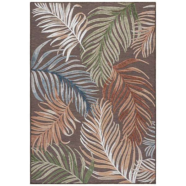 Cabana 4 x 6 Brown/Multi Leaf Area Rug