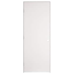 28 in. x 80 in. Flush Hardboard Right-Handed Hollow-Core Smooth Primed White Composite Single Prehung Interior Door