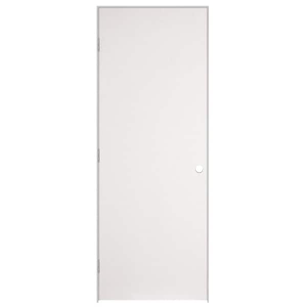 Masonite 30 in. x 80 in. No Panel Flush Hardboard Right-Handed Hollow-Core Smooth Primed Composite Single Prehung Interior Door