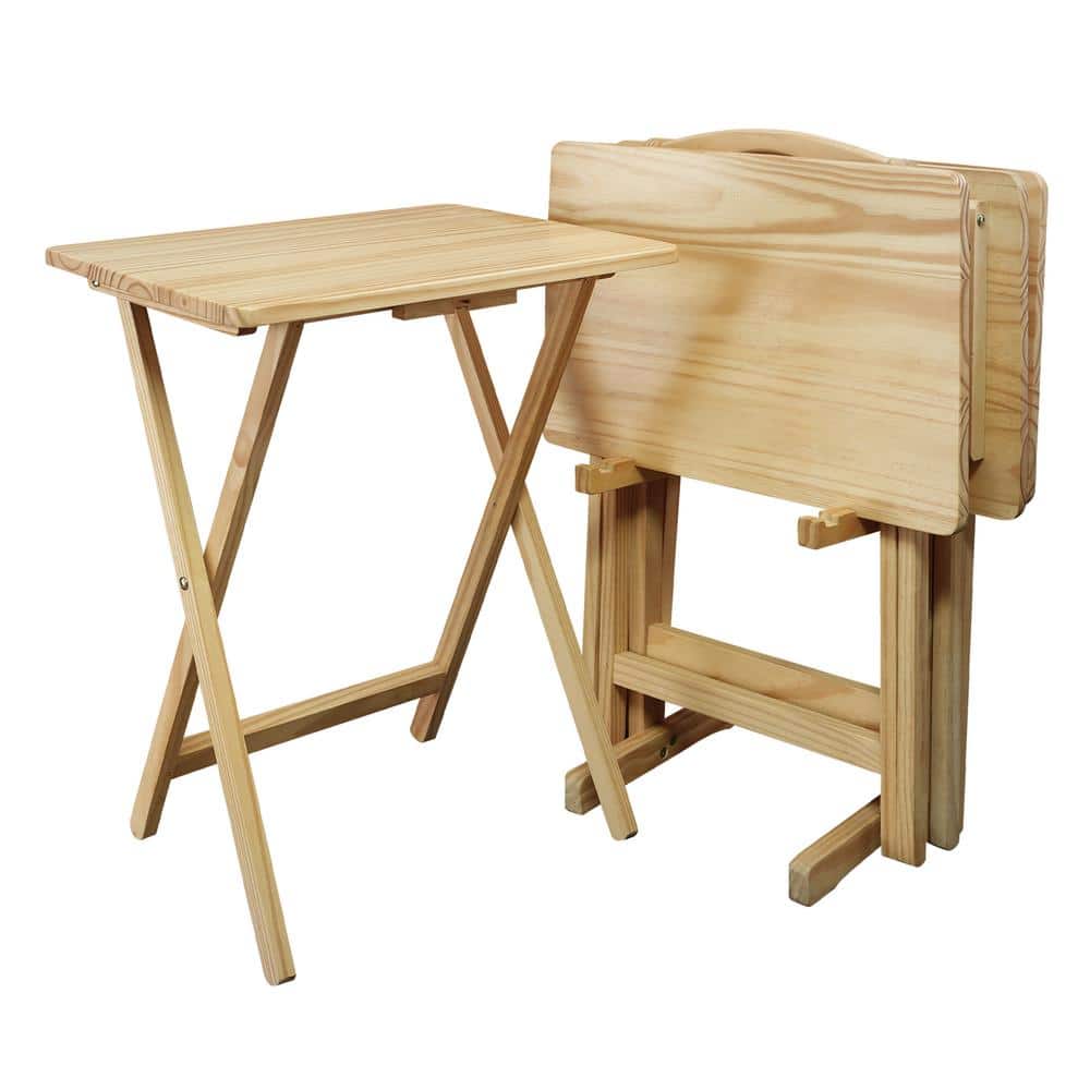 Casual Home 5-Piece Natural Foldable Tray Table 660-40 - The Home Depot