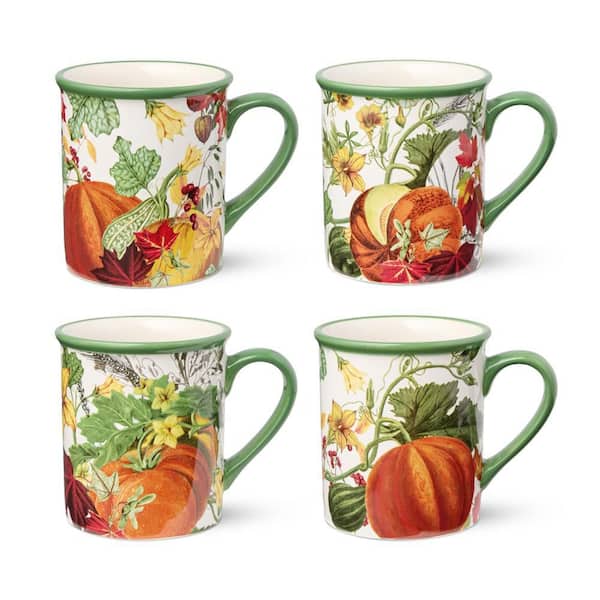 Harvest Fields Multicolored Ceramic Mugs 18 oz. (Set of 4)