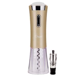 Nouveaux II Electric Wine Opener in Gold, with Free Foil Cutter, Wine Pourer and Stopper