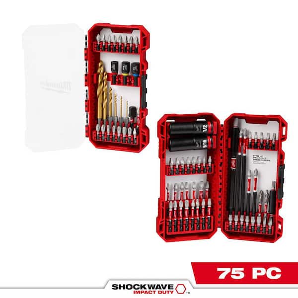 Milwaukee 75 PC SHOCKWAVE™ Impact Duty Drill, Drive & Fasten Set