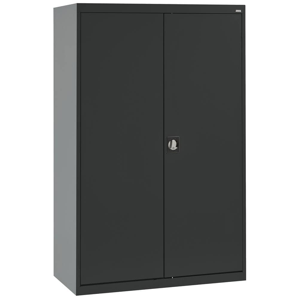 Elite 46 in. W x 72 in. H x 24 in. D Steel Combination Adjustable Shelves Freestanding Cabinet in Black -  Sandusky, EACR462472-09