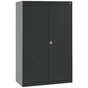 Elite 46 in. W x 72 in. H x 24 in. D Steel Combination Adjustable Shelves Freestanding Cabinet in Black