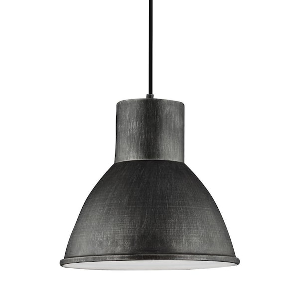 Generation Lighting Division Street 15 in. W. 1-Light Weathered Gray Hanging Pendant