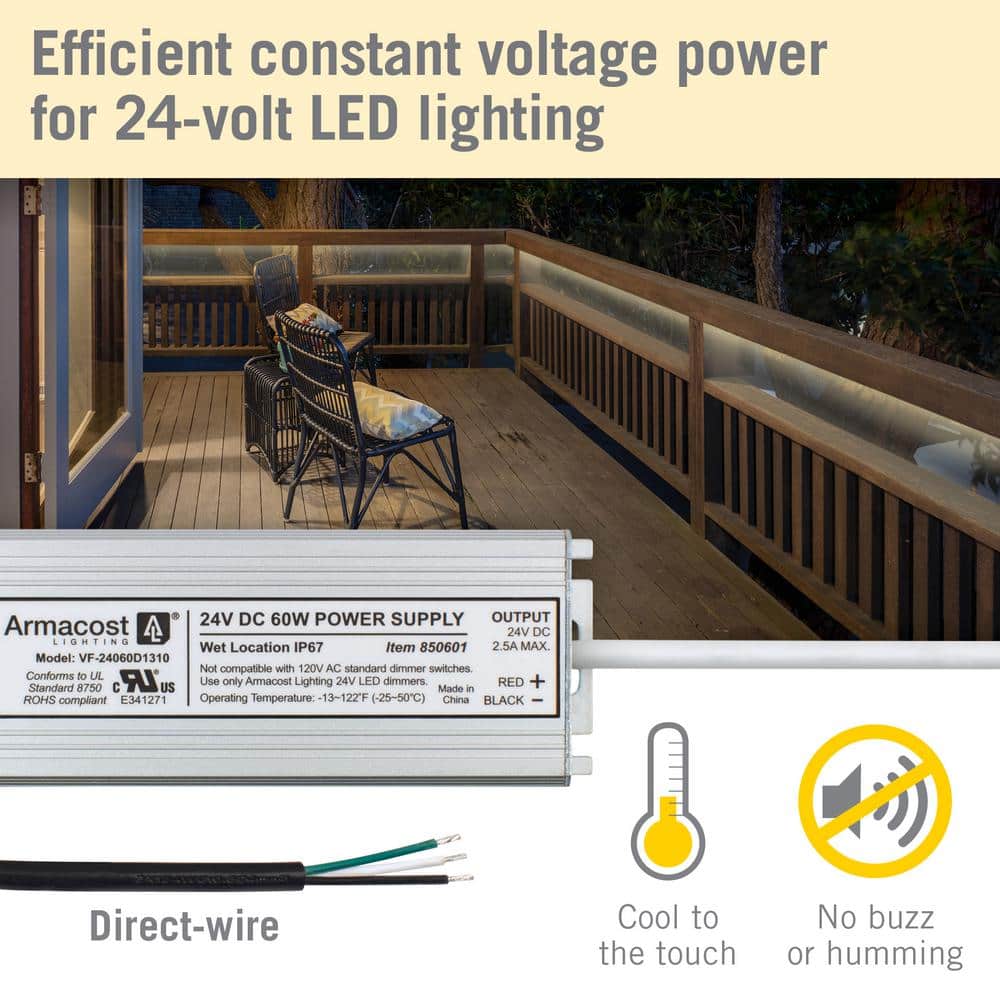60W Silver Aluminum Waterproof LED Driver for Indoor/Outdoor Use