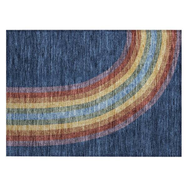 Chantille Machine Washable Indoor/Outdoor Abstract ACN3053 Navy 2 ft. x 3 ft. Accent Rug