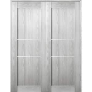 Vona 07 2H 60 in. x 80 in. Both Active Ribeira Ash Wood Composite Double Prehung Interior Door