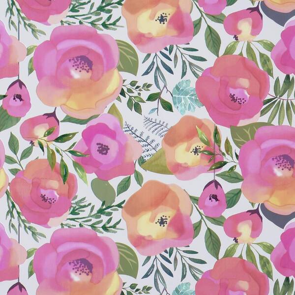 Peach Pink Vintage Floral Contact Paper Peel and Stick Wallpaper Roll ...