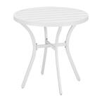 Mix and Match 28 in. White Round Metal Outdoor Patio Bistro Table