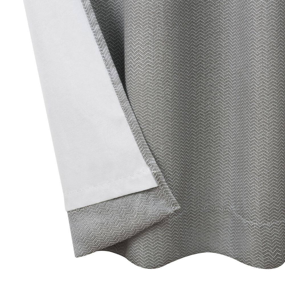 Charcoal Polyester Blackout Thermal Back Tab Curtains, 38" x 84"