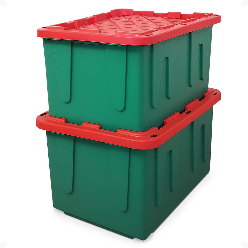 Durabilt 27 Gallon Heavy Duty Holiday Storage Tote, Green/Red (2 Pack) price history on PriceWatchPro