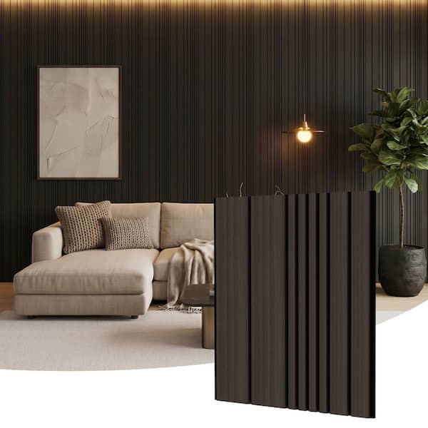 Mlfortlife Black 0.7 in. x 1.97 ft. x 1.97 ft. Wood Slat Acoustic