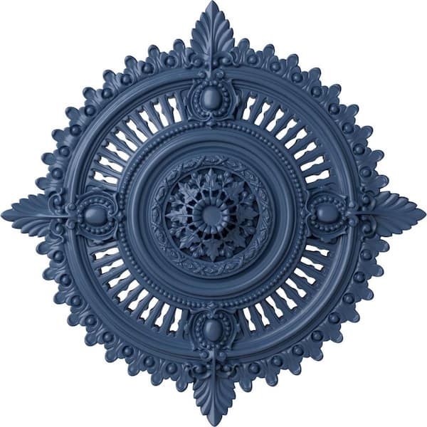Ekena Millwork 4" x 29-1/8" x 29-1/8" Polyurethane Haylynn Ceiling Medallion, Hand-Painted Americana
