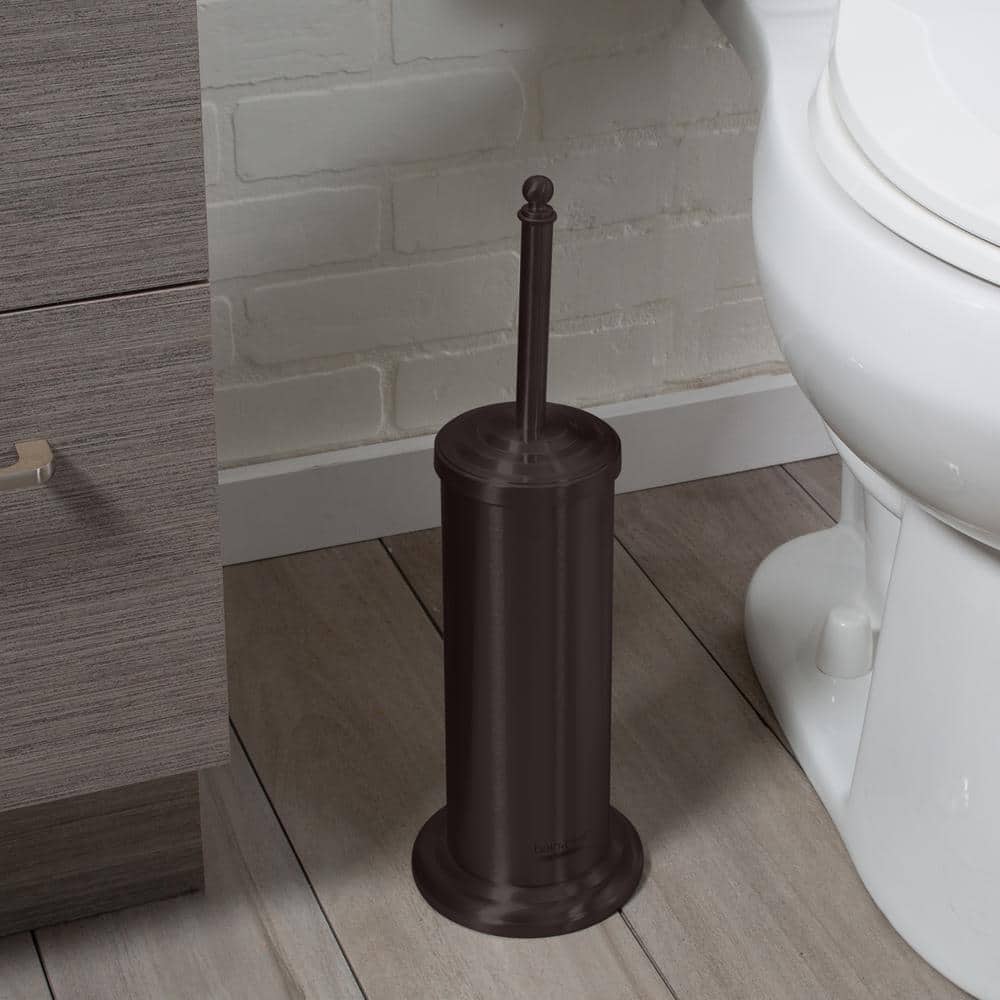 Oil-Stained Bronze Metal Toilet Brush and Holder Set