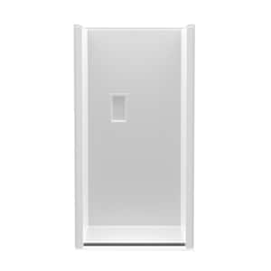 Trench Drain 36 in. x 36 in. x 76-3/4 in. Shower Stall in White