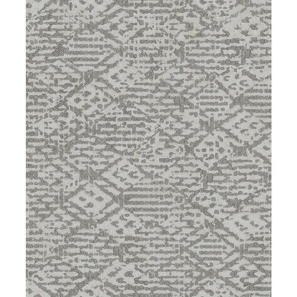 A-Street Prints Helene Pewter Grey Glitter Geometric Wallpaper Sample